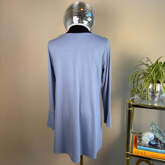 Eileen Fisher Tunic Top, Bell Sleeve, Boat Neck, Light Blue, Jersey Knit, Small - Picture 4 of 15